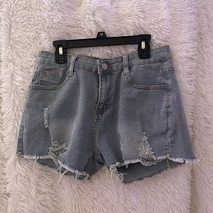 C+D+M, Size Medium, distressed blue Jean shorts